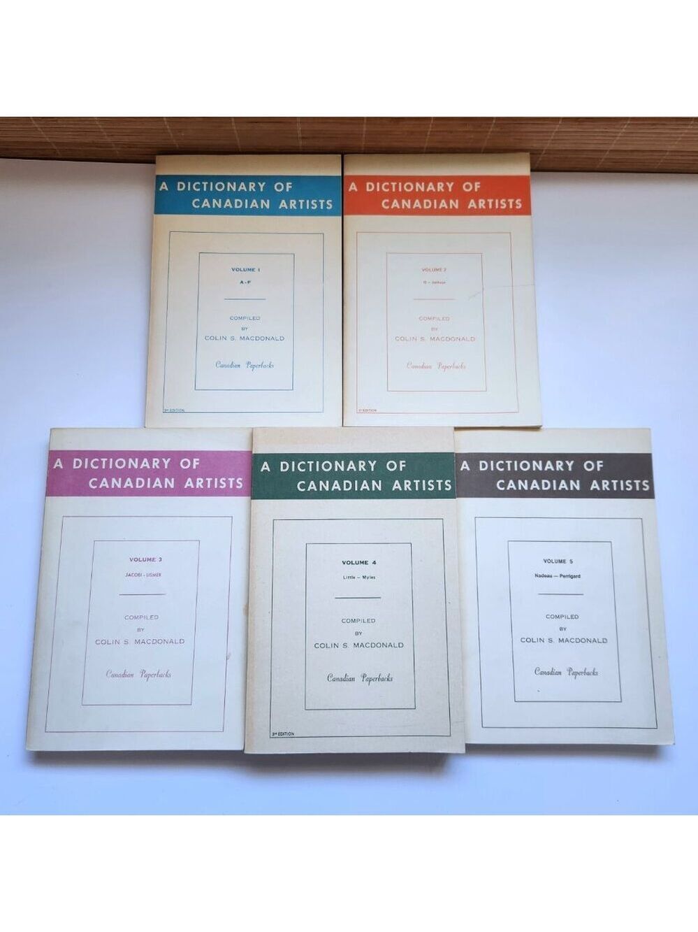 A Dictionary of Canadian Artists Vols 1-5 Colin S MacDonald Paperback Book Set